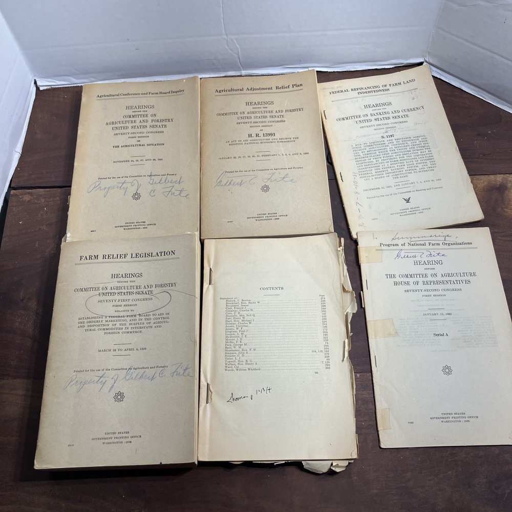 Vintage 1930s Farm Relief Agricultural Hearings US Congress Senate Book Set
